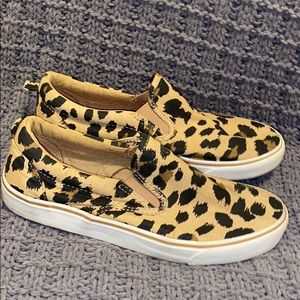 Cheetah print slip ons